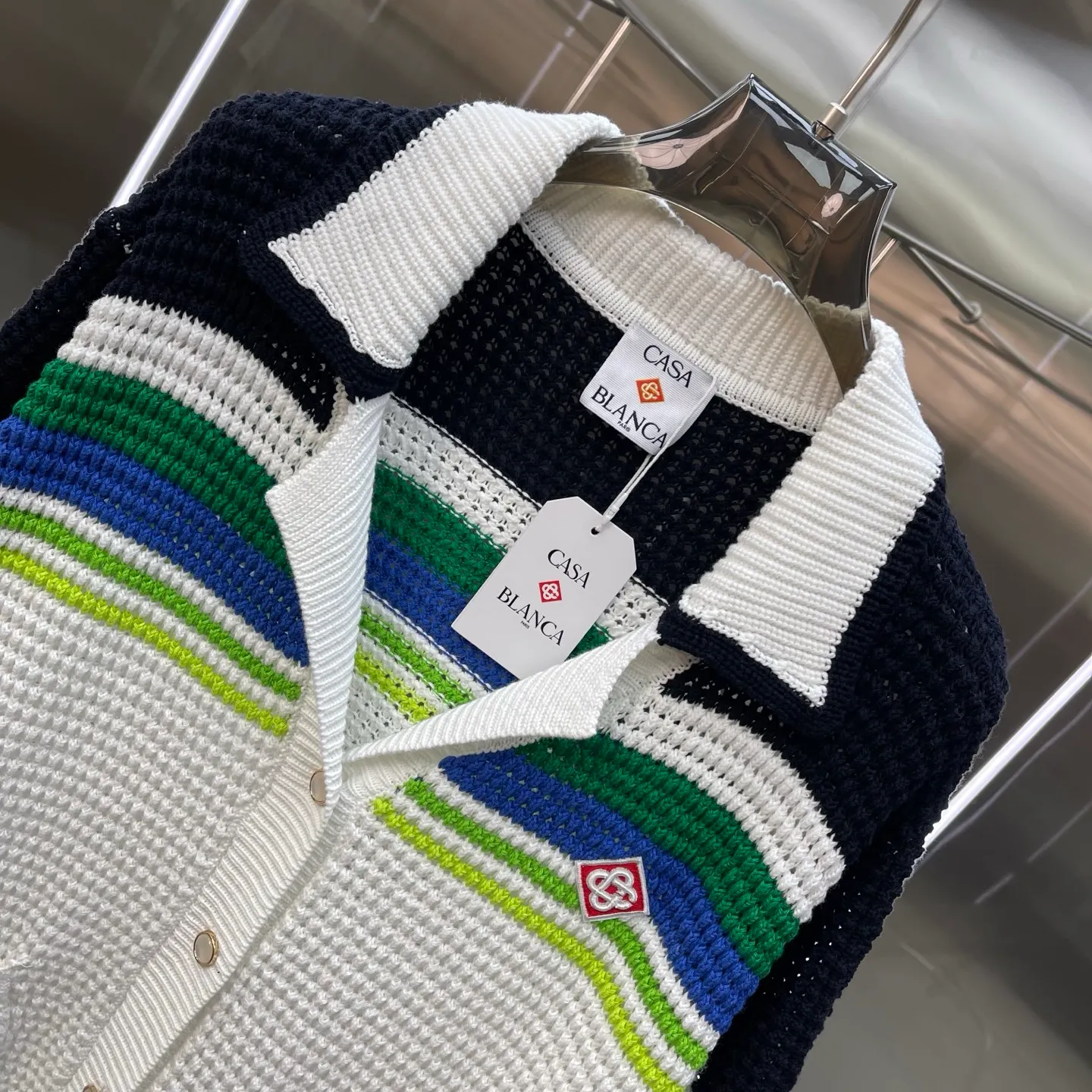 CASABLANCA Casablanca sweater suit (high version) Original development Comfortable upper body Imported equipment Original high-density embroidered seal Two-color splicing Hand-sewn cuffs + hem Made by domestic first-line brands Factory OEM workmanship Impeccable Sizes: S M L XL XXL